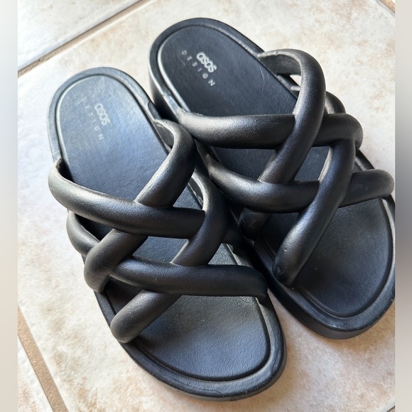 ASOS Design Y2K 90s Strappy Sandals Size 9 - Picture 2 of 8